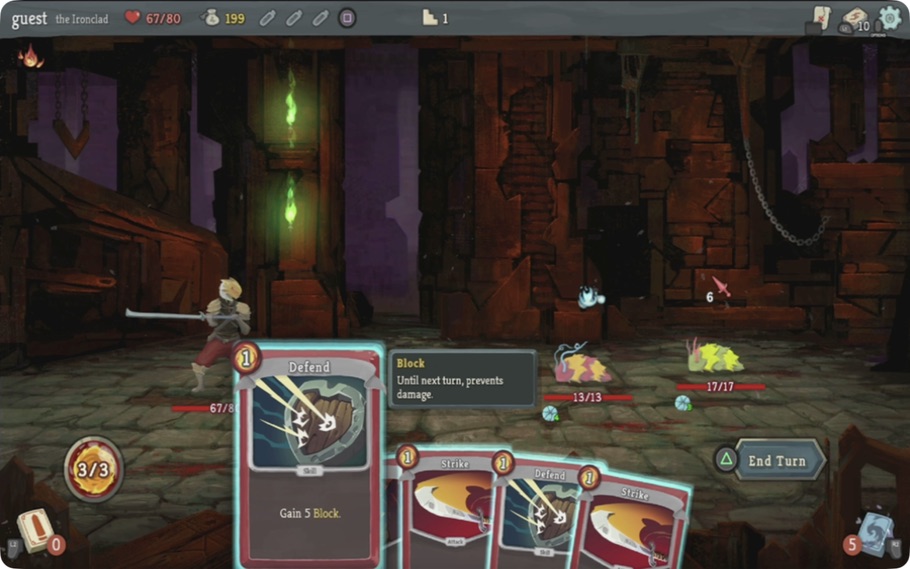 A player character facing danger in the Spire